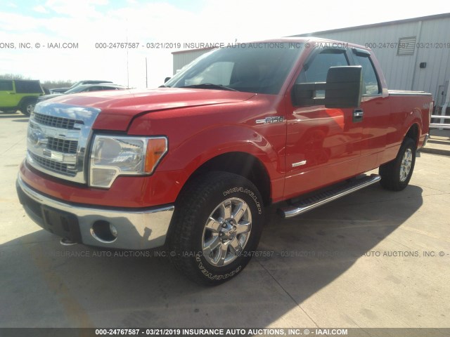 1FTFX1ET1EFA86406 - 2014 FORD F150 SUPER CAB RED photo 2