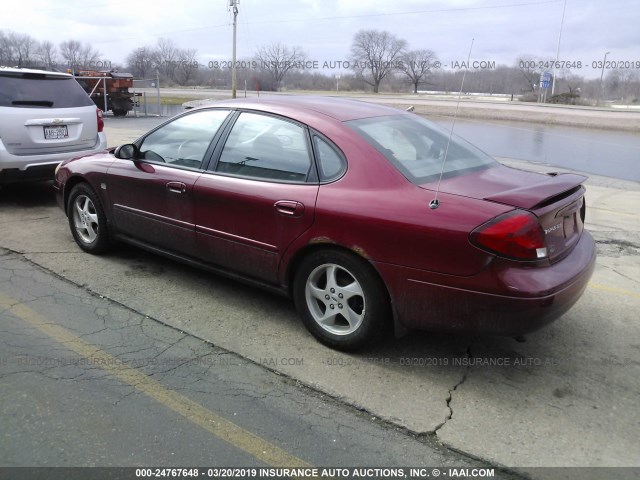 1FAHP55S52G200443 - 2002 FORD TAURUS SES RED photo 3