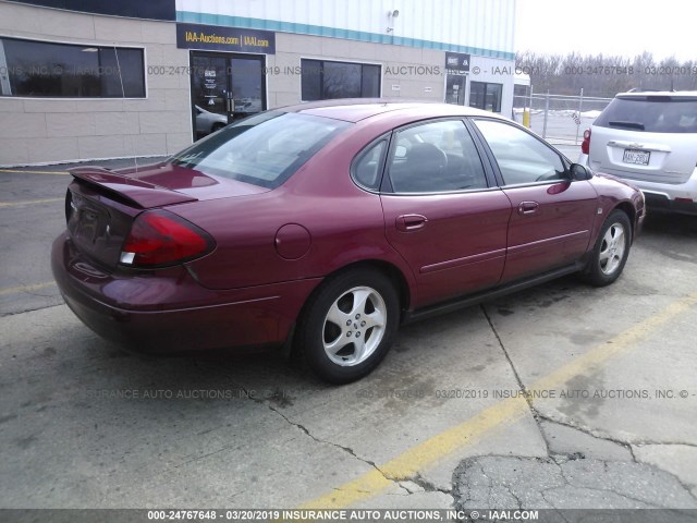 1FAHP55S52G200443 - 2002 FORD TAURUS SES RED photo 4