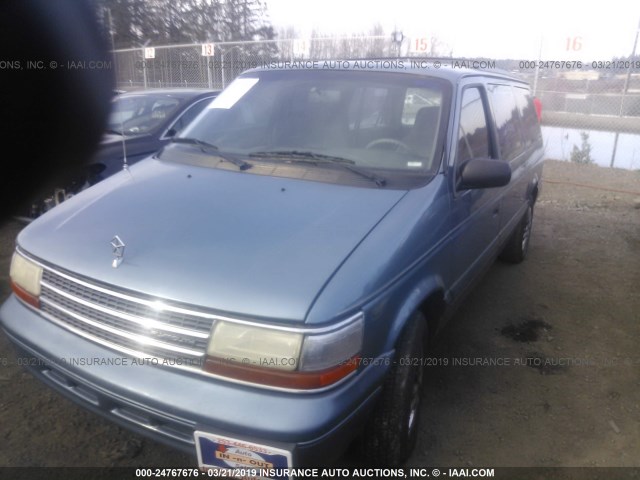 1P4GH44R8RX281262 - 1994 PLYMOUTH GRAND VOYAGER SE BLUE photo 2