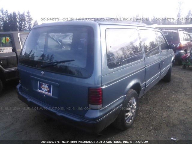 1P4GH44R8RX281262 - 1994 PLYMOUTH GRAND VOYAGER SE BLUE photo 4