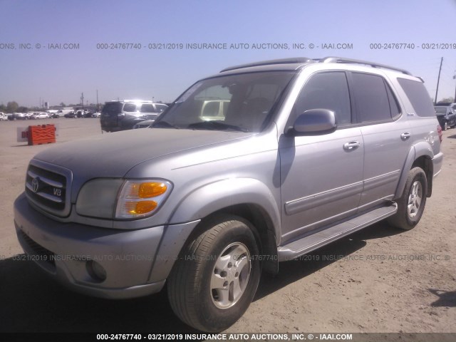 5TDZT38A11S031432 - 2001 TOYOTA SEQUOIA LIMITED GRAY photo 2