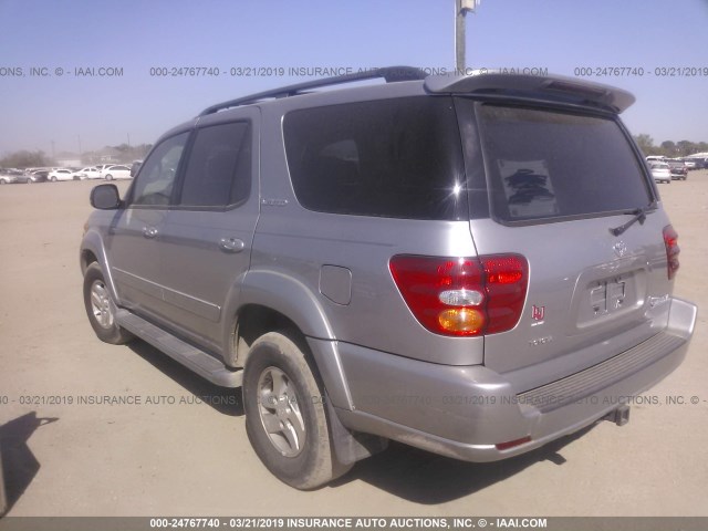 5TDZT38A11S031432 - 2001 TOYOTA SEQUOIA LIMITED GRAY photo 3