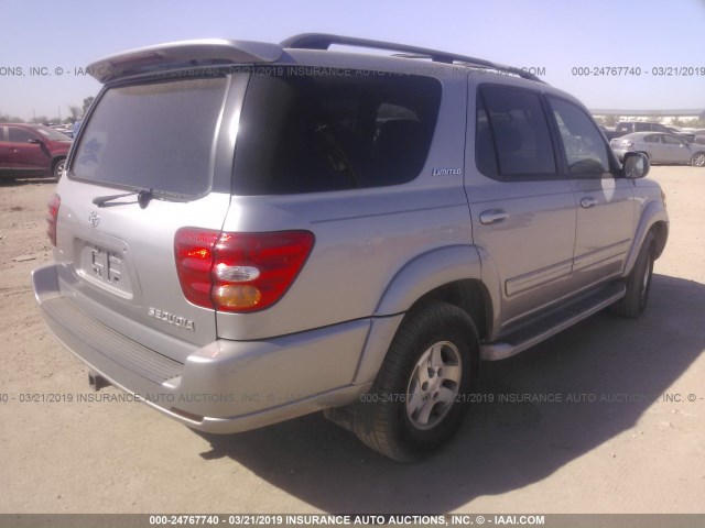 5TDZT38A11S031432 - 2001 TOYOTA SEQUOIA LIMITED GRAY photo 4