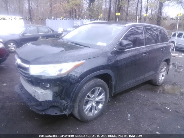 5TDJKRFH0FS096699 - 2015 TOYOTA HIGHLANDER XLE შავი ფოტო 2