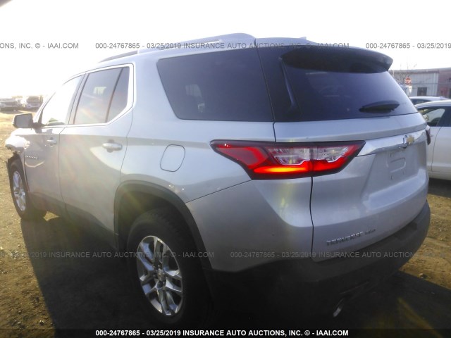 1GNEVGKW3JJ228692 - 2018 CHEVROLET TRAVERSE LT SILVER photo 3