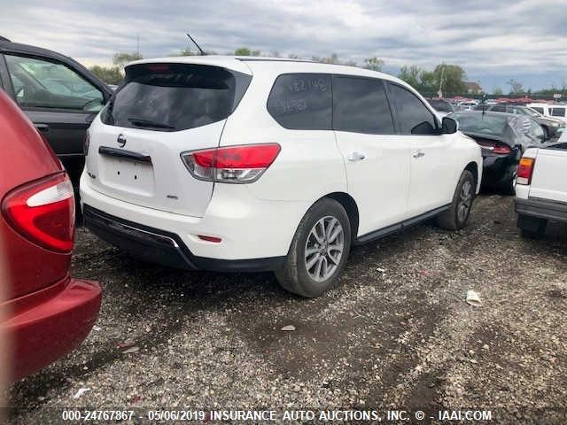 5N1AR2MM9EC610693 - 2014 NISSAN PATHFINDER S/SV/SL/PLATINUM WHITE photo 4