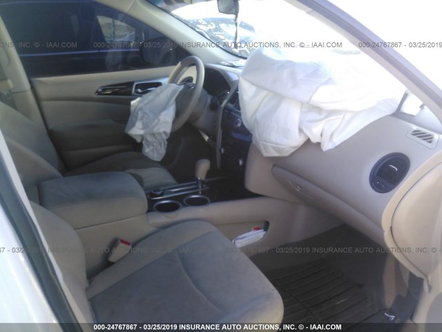 5N1AR2MM9EC610693 - 2014 NISSAN PATHFINDER S/SV/SL/PLATINUM WHITE photo 5