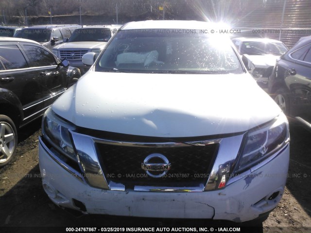 5N1AR2MM9EC610693 - 2014 NISSAN PATHFINDER S/SV/SL/PLATINUM WHITE photo 6