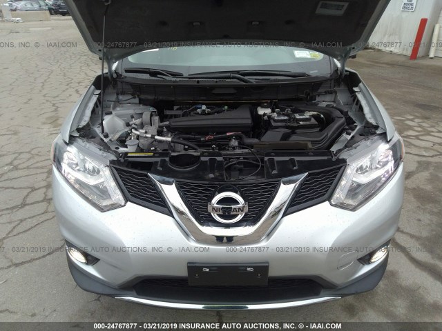 5N1AT2MV4GC885921 - 2016 NISSAN ROGUE S/SL/SV SILVER photo 10