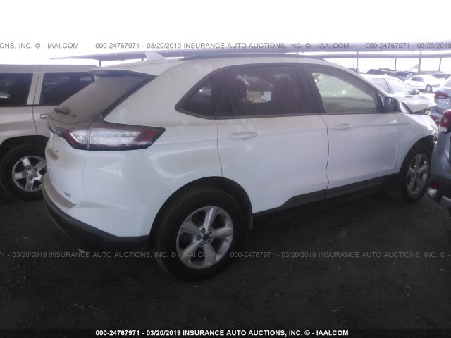 2FMPK3G96GBB04432 - 2016 FORD EDGE SE WHITE photo 4