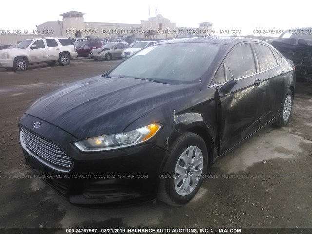 1FA6P0G75E5361295 - 2014 FORD FUSION S BLACK photo 2