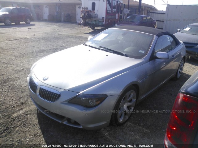 WBAEK13486CN79134 - 2006 BMW 650 I SILVER photo 2