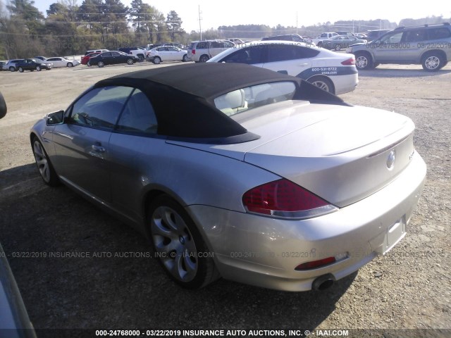 WBAEK13486CN79134 - 2006 BMW 650 I SILVER photo 3