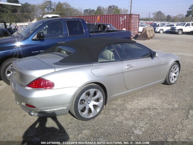 WBAEK13486CN79134 - 2006 BMW 650 I SILVER photo 4