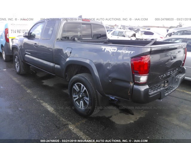 5TFRZ5CN7GX011774 - 2016 TOYOTA TACOMA ACCESS CAB/SR/SR5/TRD SPT GRAY photo 3