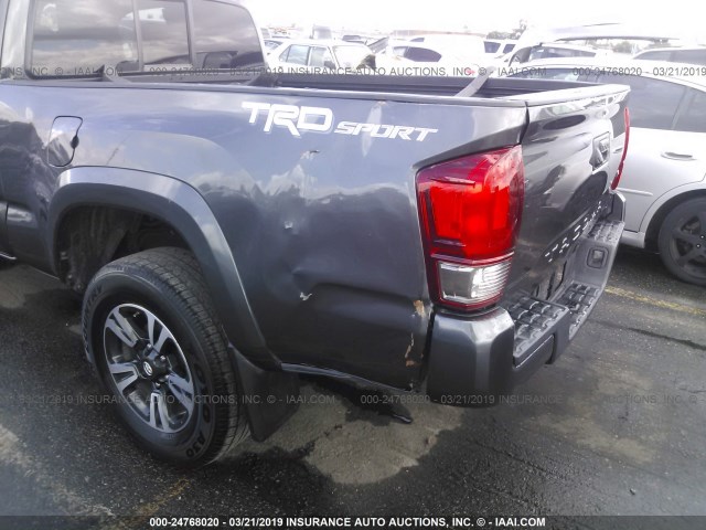 5TFRZ5CN7GX011774 - 2016 TOYOTA TACOMA ACCESS CAB/SR/SR5/TRD SPT GRAY photo 6