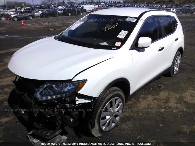 5N1AT2MV1GC776459 - 2016 NISSAN ROGUE S/SL/SV WHITE photo 2