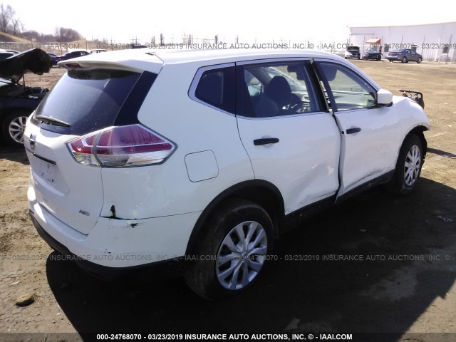 5N1AT2MV1GC776459 - 2016 NISSAN ROGUE S/SL/SV WHITE photo 4