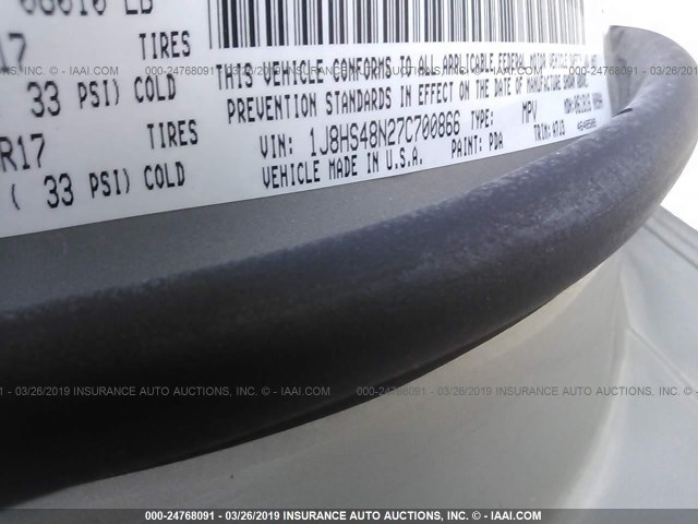 1J8HS48N27C700866 - 2007 JEEP GRAND CHEROKEE LAREDO/COLUMBIA/FREEDOM 银色 照片 9