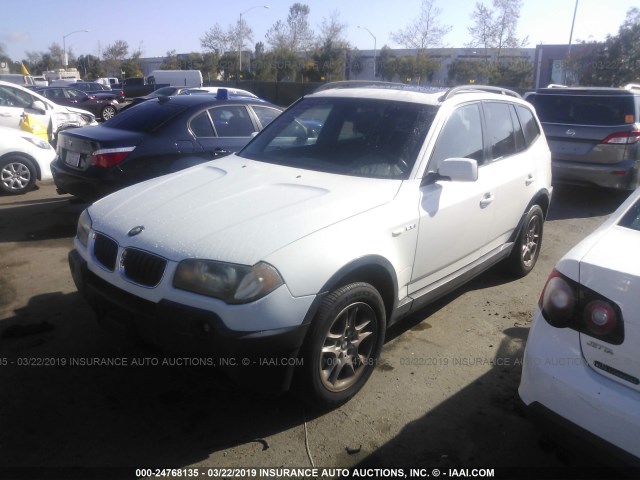 WBXPA73424WC41442 - 2004 BMW X3 2.5I WHITE photo 2