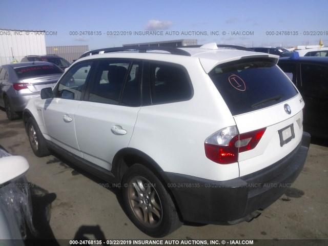 WBXPA73424WC41442 - 2004 BMW X3 2.5I WHITE photo 3