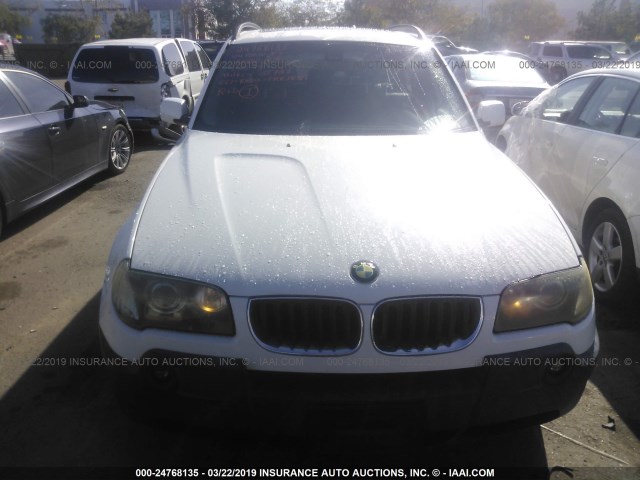 WBXPA73424WC41442 - 2004 BMW X3 2.5I WHITE photo 6
