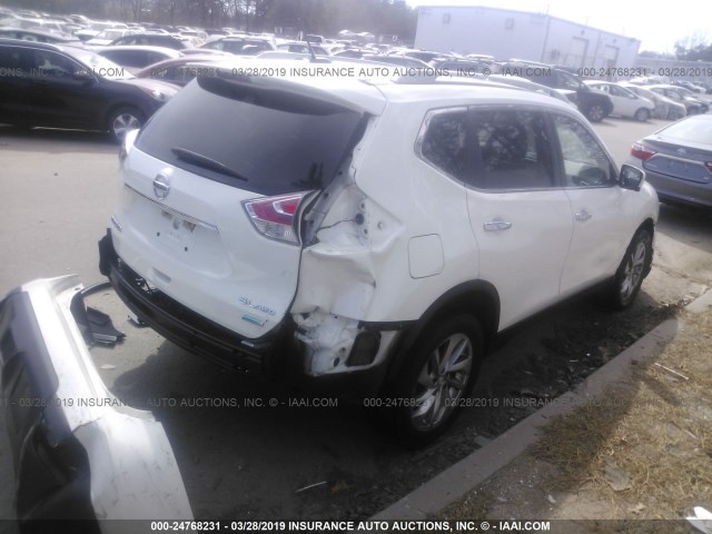 5N1AT2MV3EC785645 - 2014 NISSAN ROGUE S/SL/SV WHITE photo 4