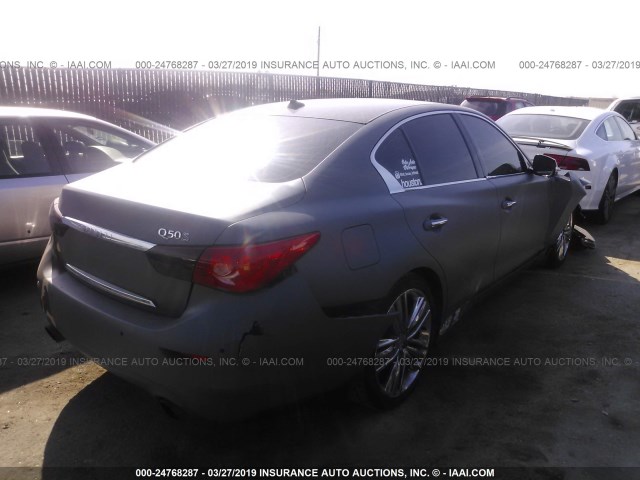 JN1BV7AP5EM676820 - 2014 INFINITI Q50 PREMIUM/SPORT GRAY photo 4