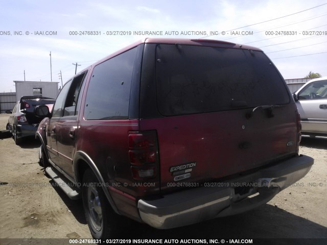 1FMRU17L12LA36133 - 2002 FORD EXPEDITION EDDIE BAUER RED photo 3