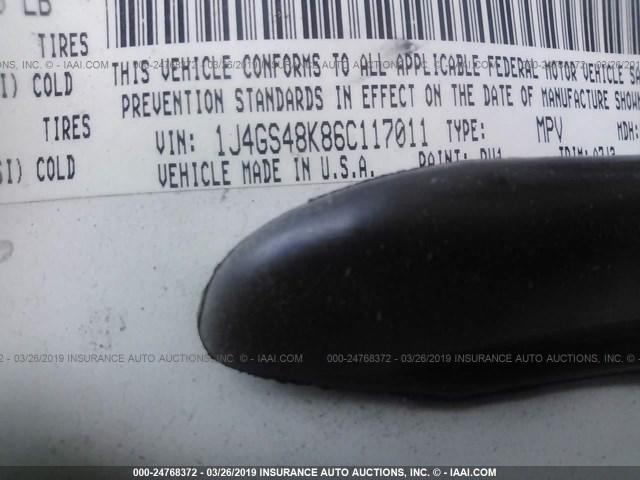 1J4GS48K86C117011 - 2006 JEEP GRAND CHEROKEE LAREDO/COLUMBIA/FREEDOM 白色 照片 9