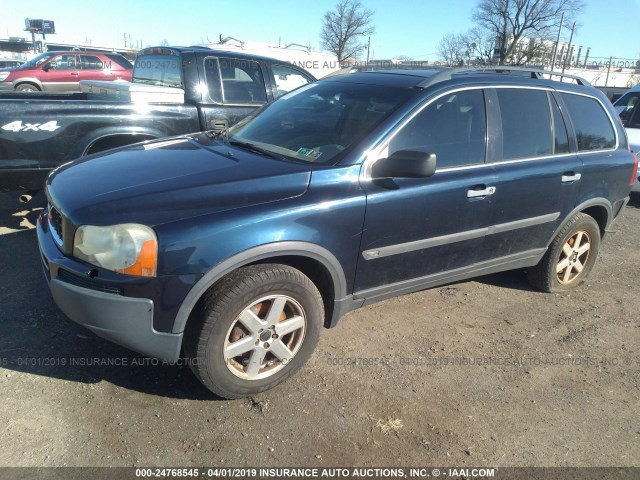 YV1CZ59H241097527 - 2004 VOLVO XC90 BLUE photo 2