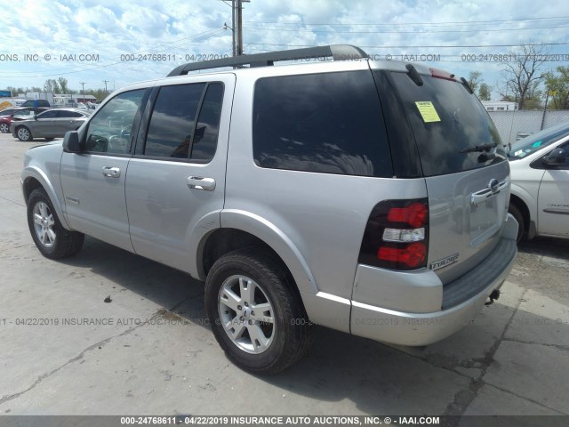 1FMEU73E58UA32291 - 2008 FORD EXPLORER XLT SILVER photo 3