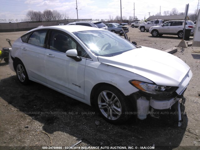 3FA6P0LU9JR169669 - 2018 FORD FUSION SE HYBRID WHITE photo 1