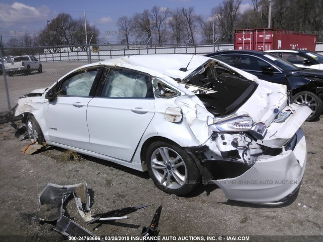 3FA6P0LU9JR169669 - 2018 FORD FUSION SE HYBRID WHITE photo 3