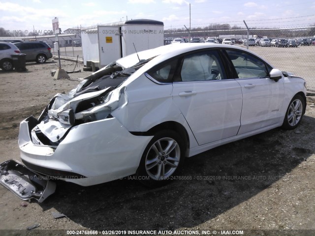 3FA6P0LU9JR169669 - 2018 FORD FUSION SE HYBRID WHITE photo 4