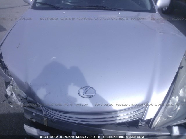 JTHBF30G330142173 - 2003 LEXUS ES 300 SILVER photo 10