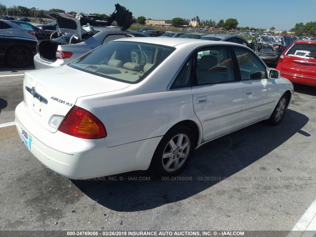 4T1BF28B41U126389 - 2001 TOYOTA AVALON XL/XLS WHITE photo 4