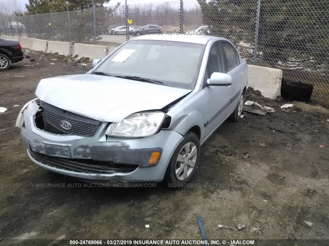 KNADE123886360428 - 2008 KIA RIO LX/SX Light Blue photo 2