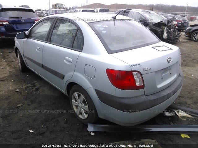 KNADE123886360428 - 2008 KIA RIO LX/SX Light Blue photo 3