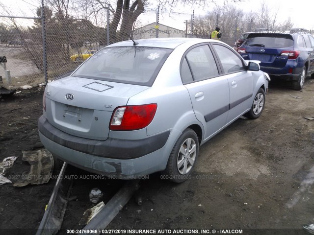 KNADE123886360428 - 2008 KIA RIO LX/SX Light Blue photo 4