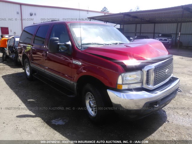 1FMNU40F82EA97973 - 2002 FORD EXCURSION XLT RED photo 1