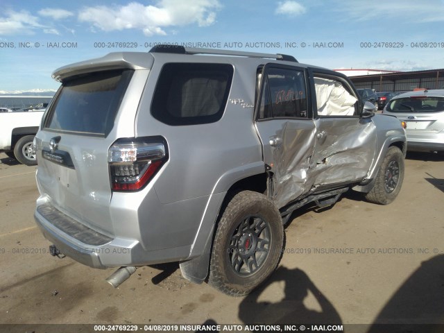 JTEBU5JR5H5445741 - 2017 TOYOTA 4RUNNER SR5 PREM/LTDL/TRAIL/TRD SILVER photo 4