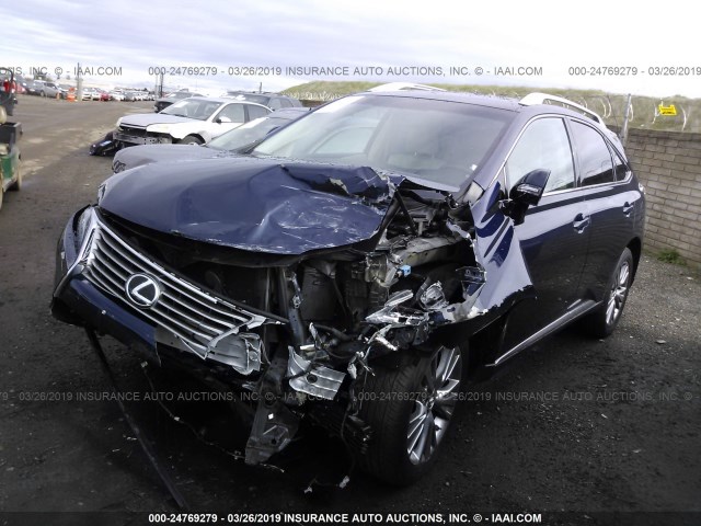 2T2BK1BA5EC233122 - 2014 LEXUS RX 350/BASE/F SPORT BLUE photo 2