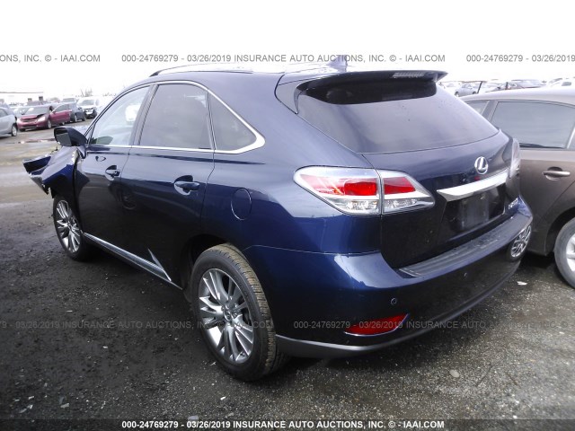 2T2BK1BA5EC233122 - 2014 LEXUS RX 350/BASE/F SPORT BLUE photo 3