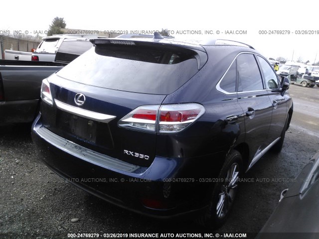 2T2BK1BA5EC233122 - 2014 LEXUS RX 350/BASE/F SPORT BLUE photo 4