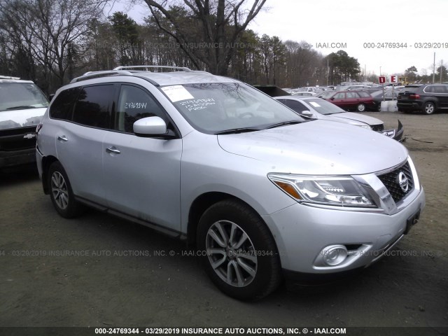 5N1AR2MM0FC690578 - 2015 NISSAN PATHFINDER S/SV/SL/PLATINUM SILVER photo 1