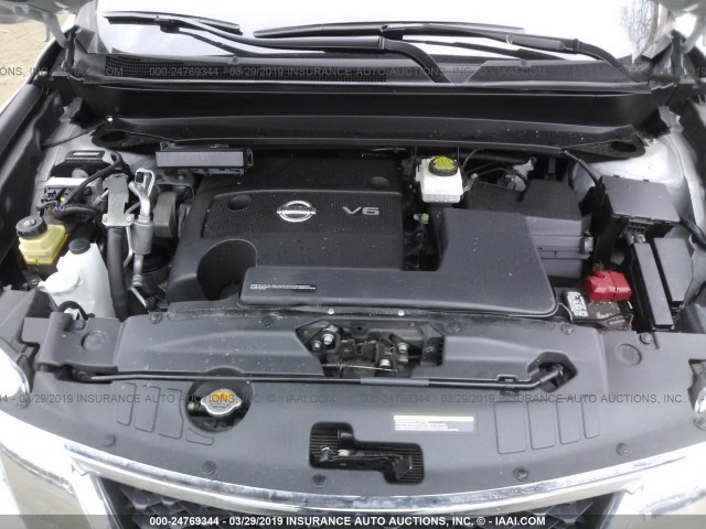 5N1AR2MM0FC690578 - 2015 NISSAN PATHFINDER S/SV/SL/PLATINUM SILVER photo 10