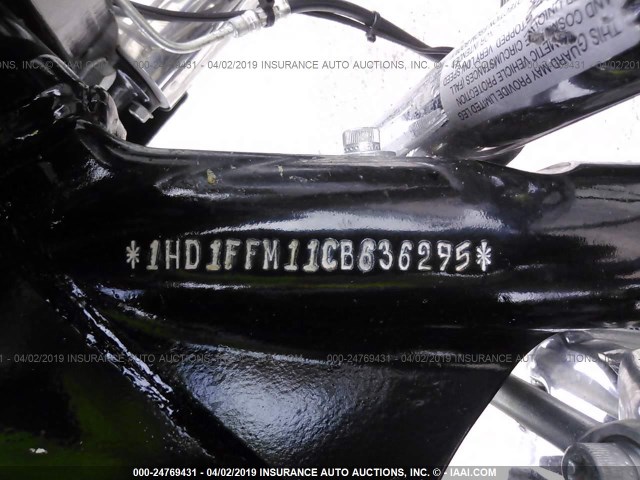1HD1FFM11CB636295 - 2012 HARLEY-DAVIDSON FLHTC ELECTRA GLIDE CLASSIC BLACK photo 10