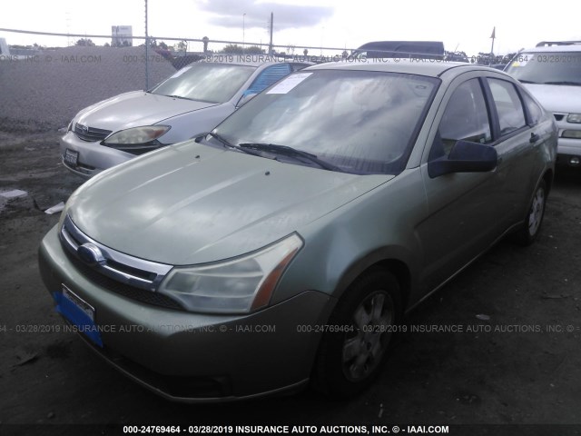 1FAHP34N88W163595 - 2008 FORD FOCUS S/SE GREEN photo 2